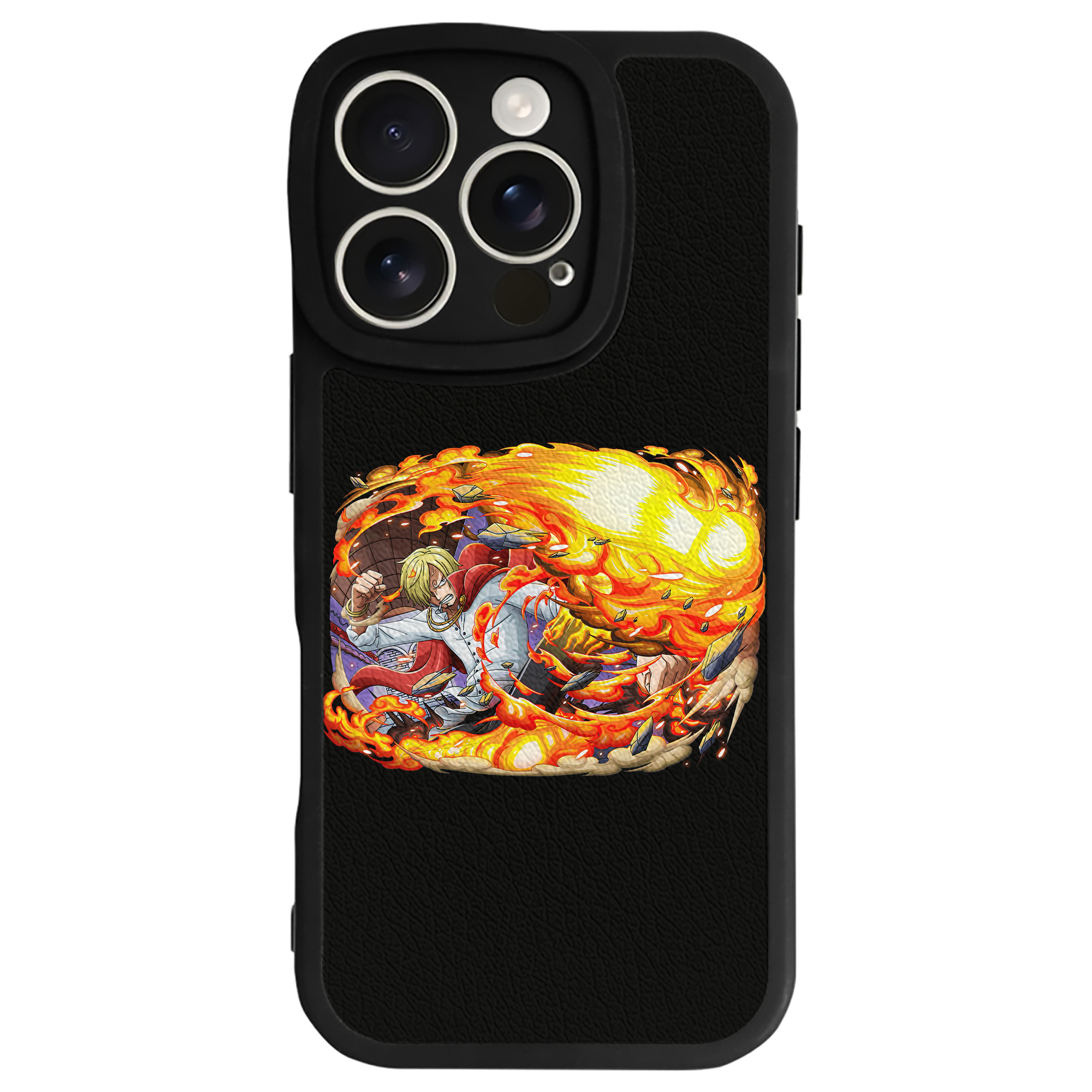 （画像用） ワンピース サンジ ONE PIECE Sanji 【iPhone 16シリーズ対応】シリコンスマホケース（レザー調） 材質：シリコン